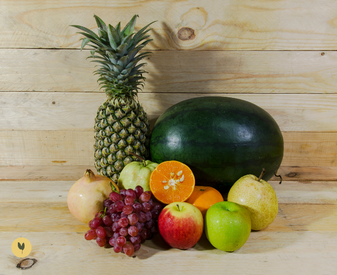 fresh fruits- pine apple, kalingad with other fruits