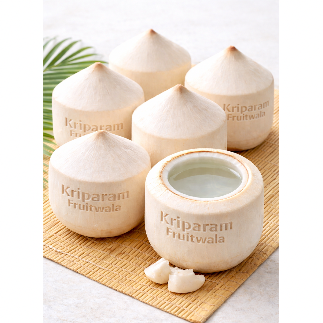 Thai Tender Coconut from Thailand with 'Kriparam Fruitwala' branding. 